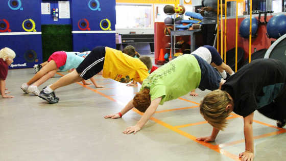 children working out