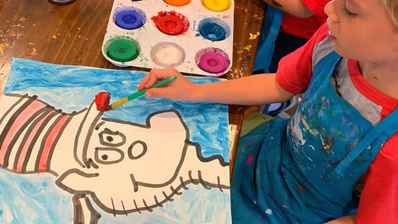 Child painting