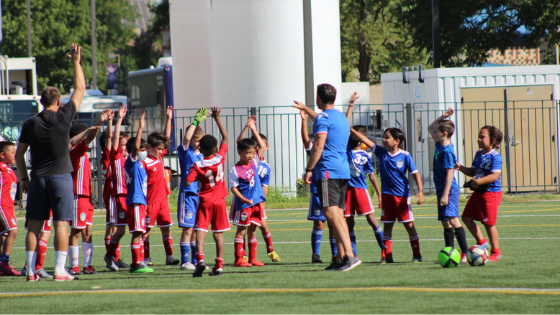 Kids playing soccer