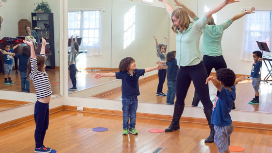 Child in dance studio