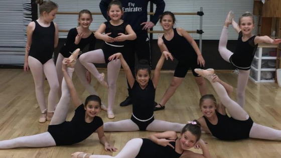 Children at ballet class