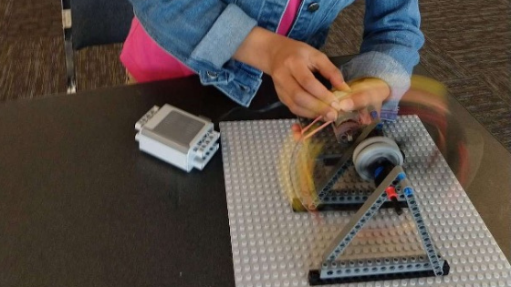 Student building Robotics