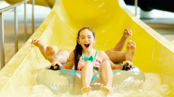 girl on waterslide