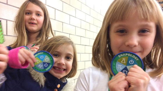 Girls with Scouting Badges