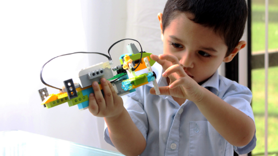 Child in Robotics Class