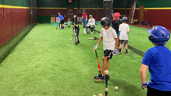 Kids playing baseball