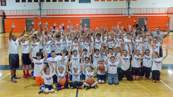 Kids at basketball camp