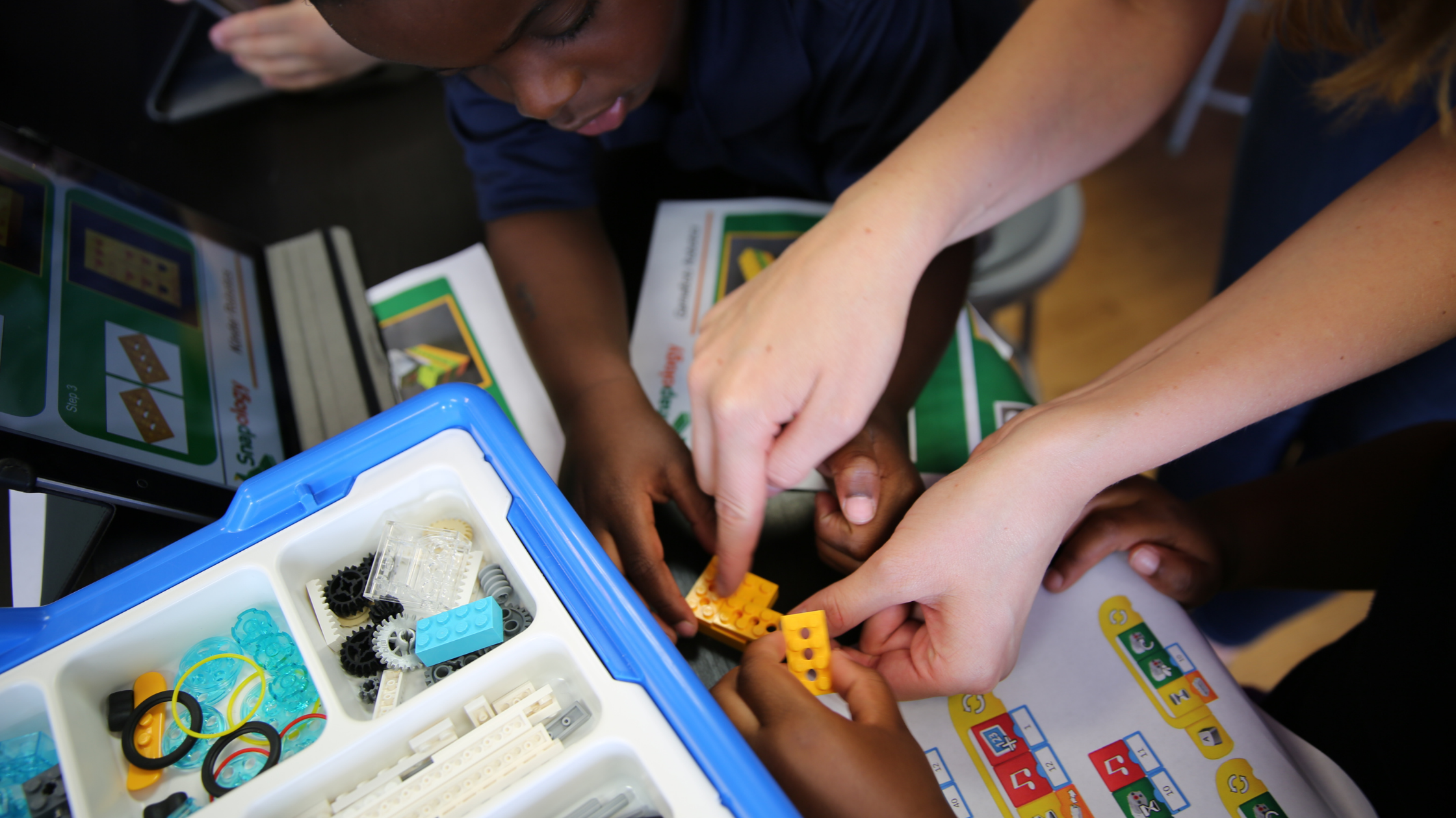 child using LEGO® bricks