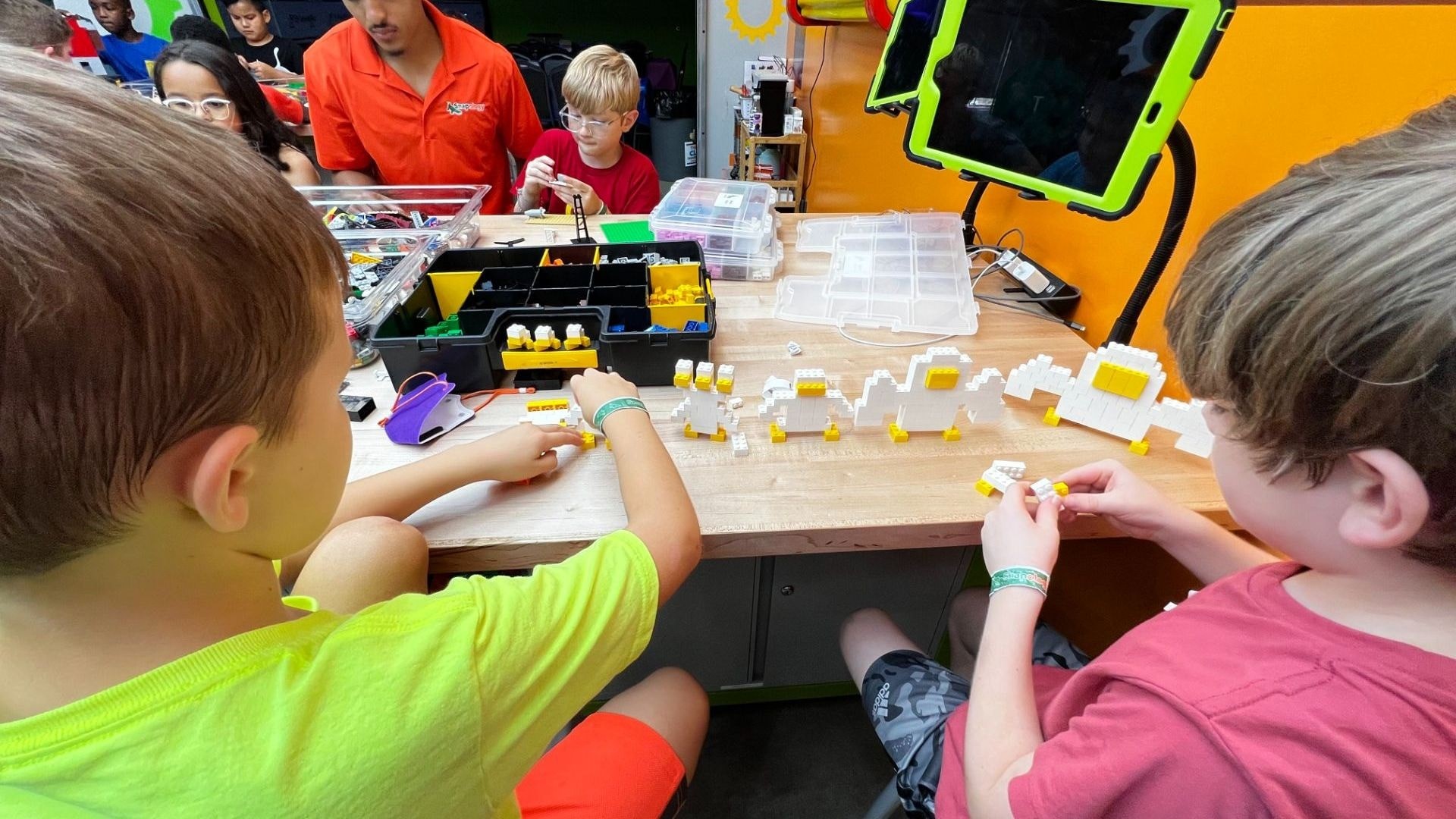kids working together on a robotics project